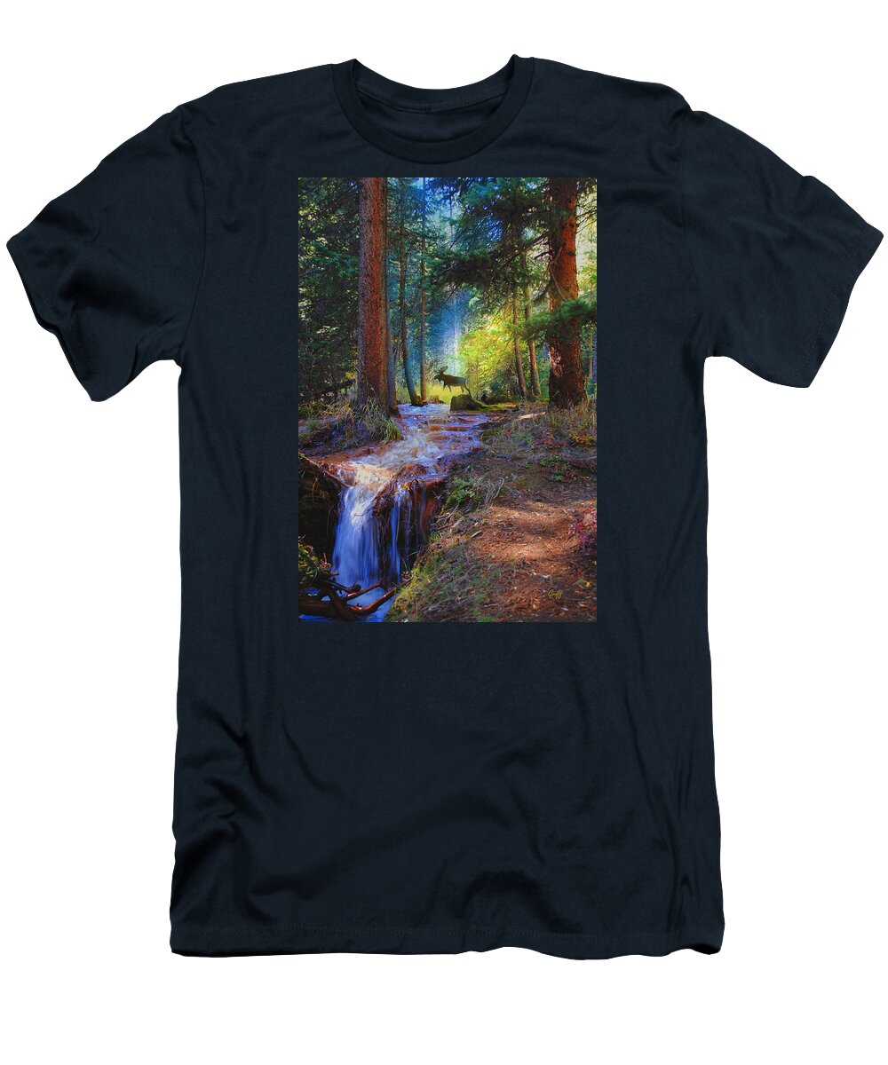 Wildlife T-Shirt featuring the digital art Hall Valley Moose by J Griff Griffin