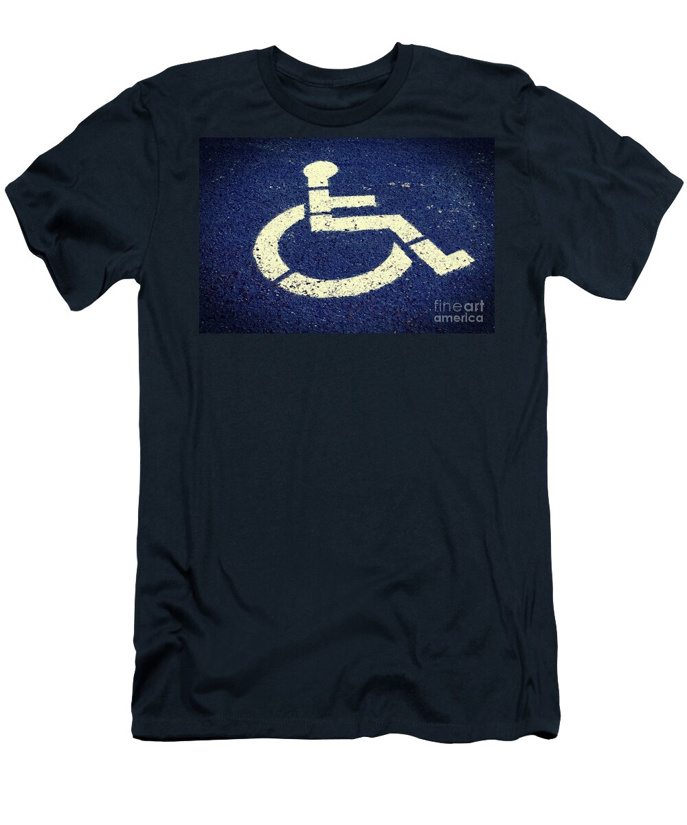 Disabled T-Shirt featuring the photograph Handicapped Parking Space by Tikvah's Hope