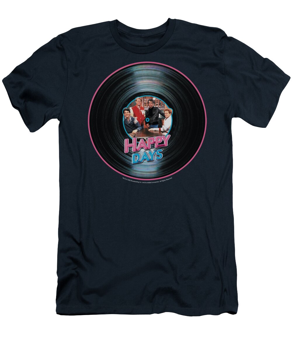 Happy Days T-Shirt featuring the digital art Happy Days - On The Record by Brand A