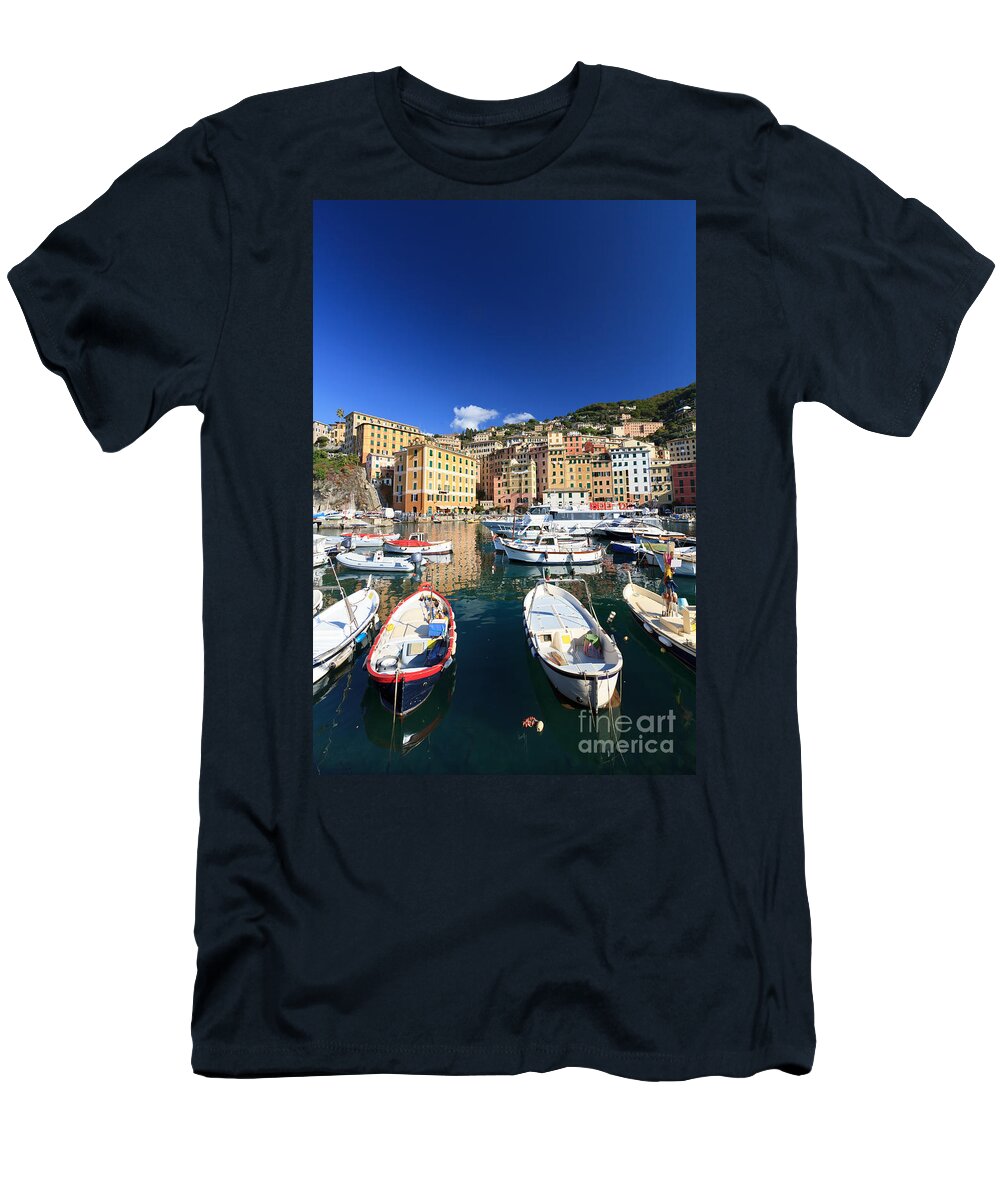 Architecture T-Shirt featuring the photograph Harbor With Fishing Boats by Antonio Scarpi