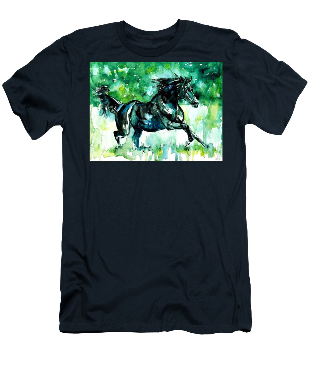 Horse T-Shirt featuring the painting Horse Painting.42 by Fabrizio Cassetta