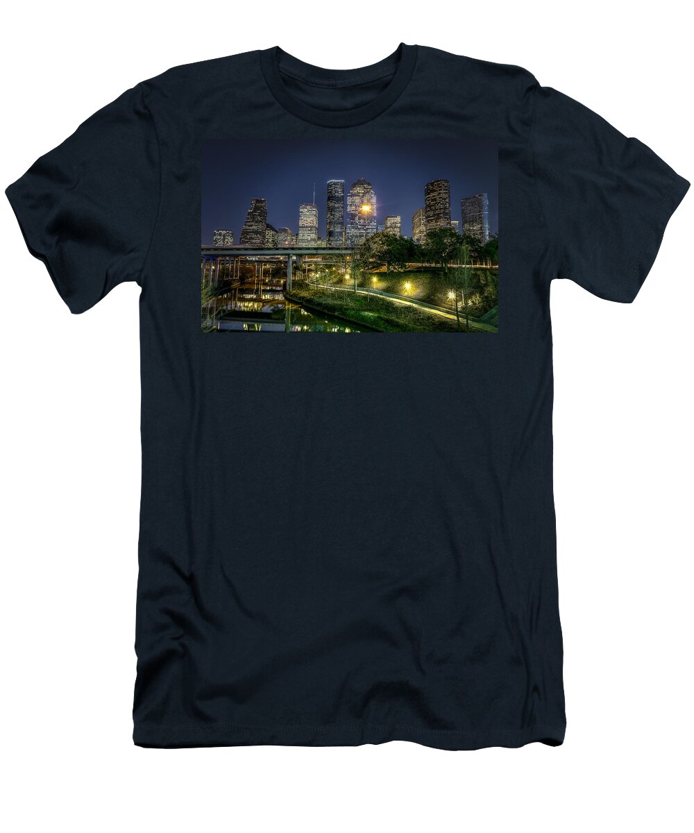 Houston On The Bayou T-Shirt featuring the photograph Houston on the Bayou by David Morefield