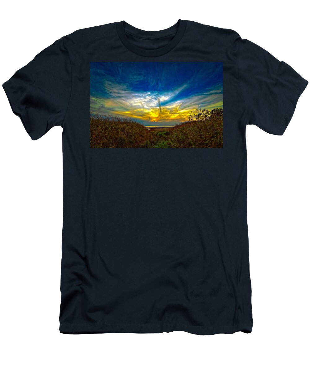 Sunset T-Shirt featuring the photograph Huron Evening 2 oil by Steve Harrington