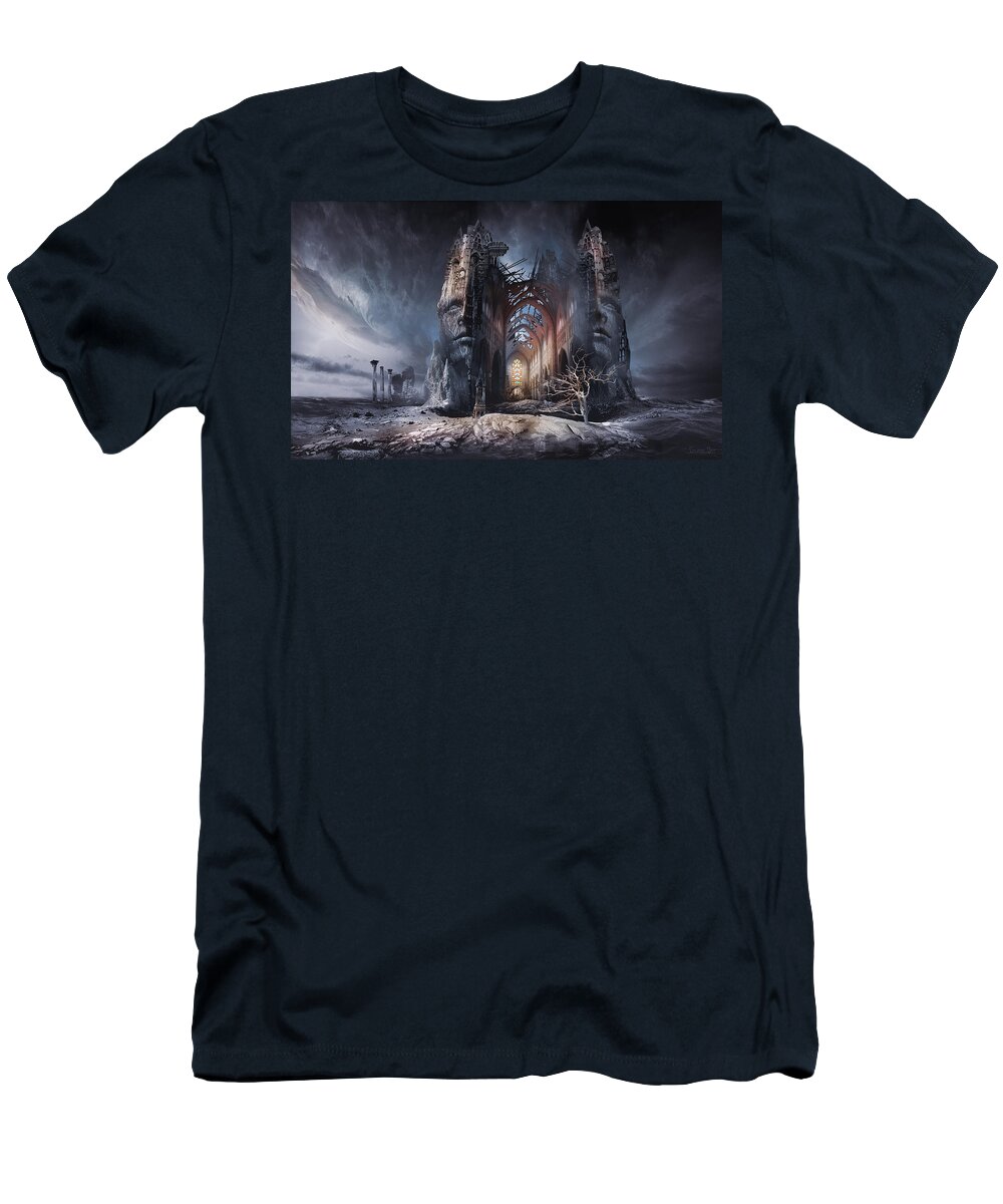Portrait Architecture T-Shirt featuring the digital art In Search of Meaning by George Grie