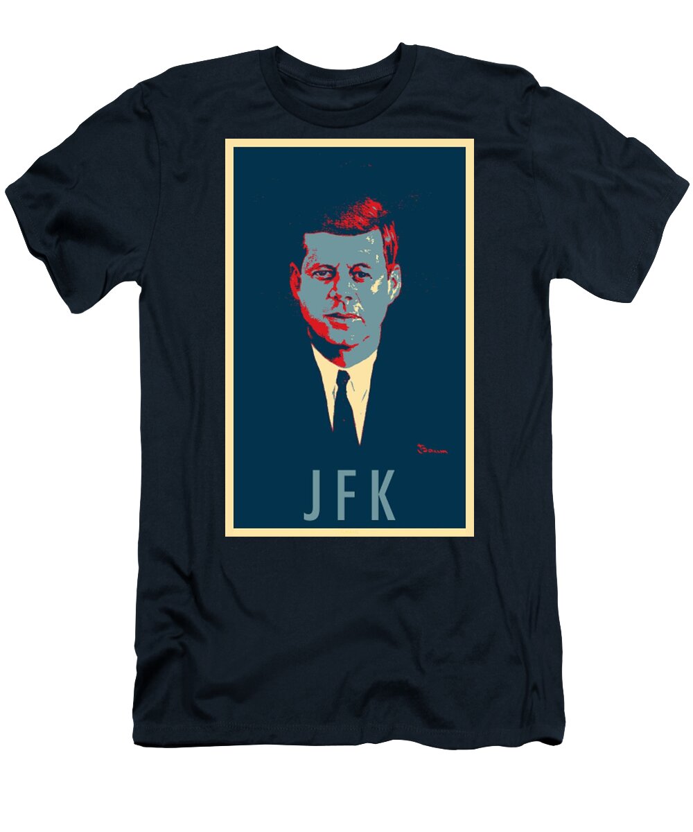 Cartoon Art T-Shirt featuring the photograph J F K in HOPE by Rob Hans