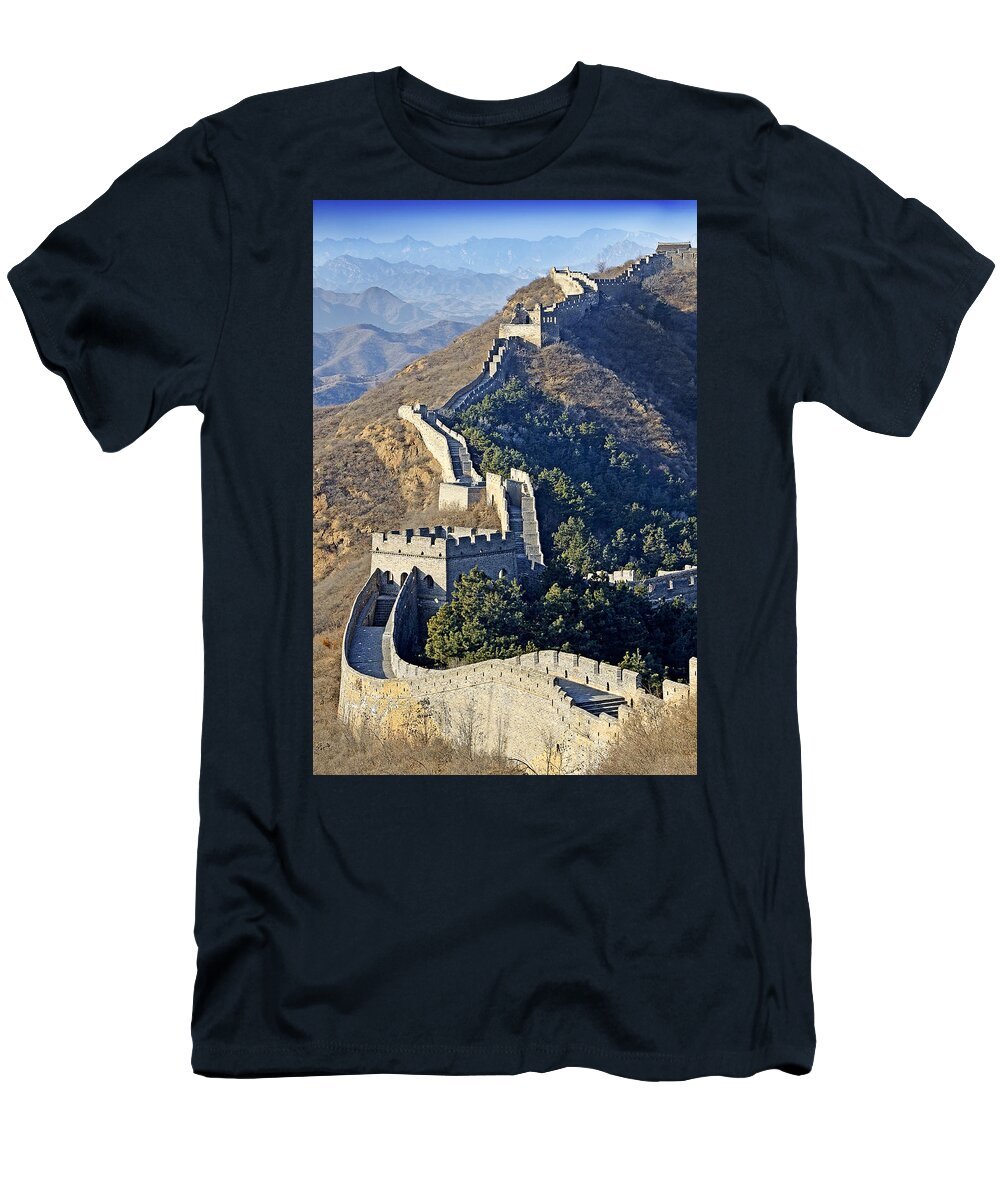 great Wall T-Shirt featuring the photograph Jinshanling Section of the Great Wall of China by Brendan Reals