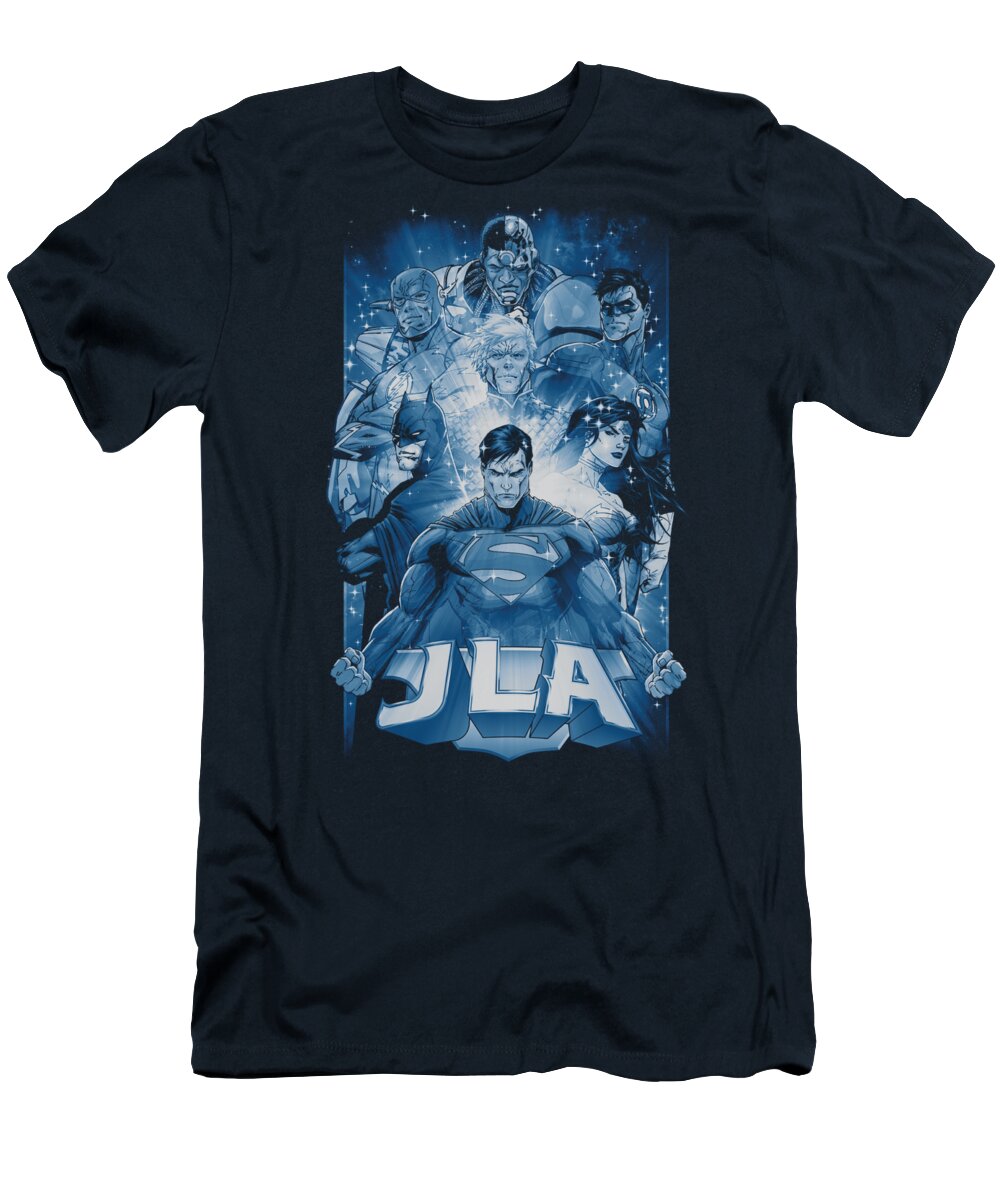 Justice League Of America T-Shirt featuring the digital art Jla - Burst by Brand A