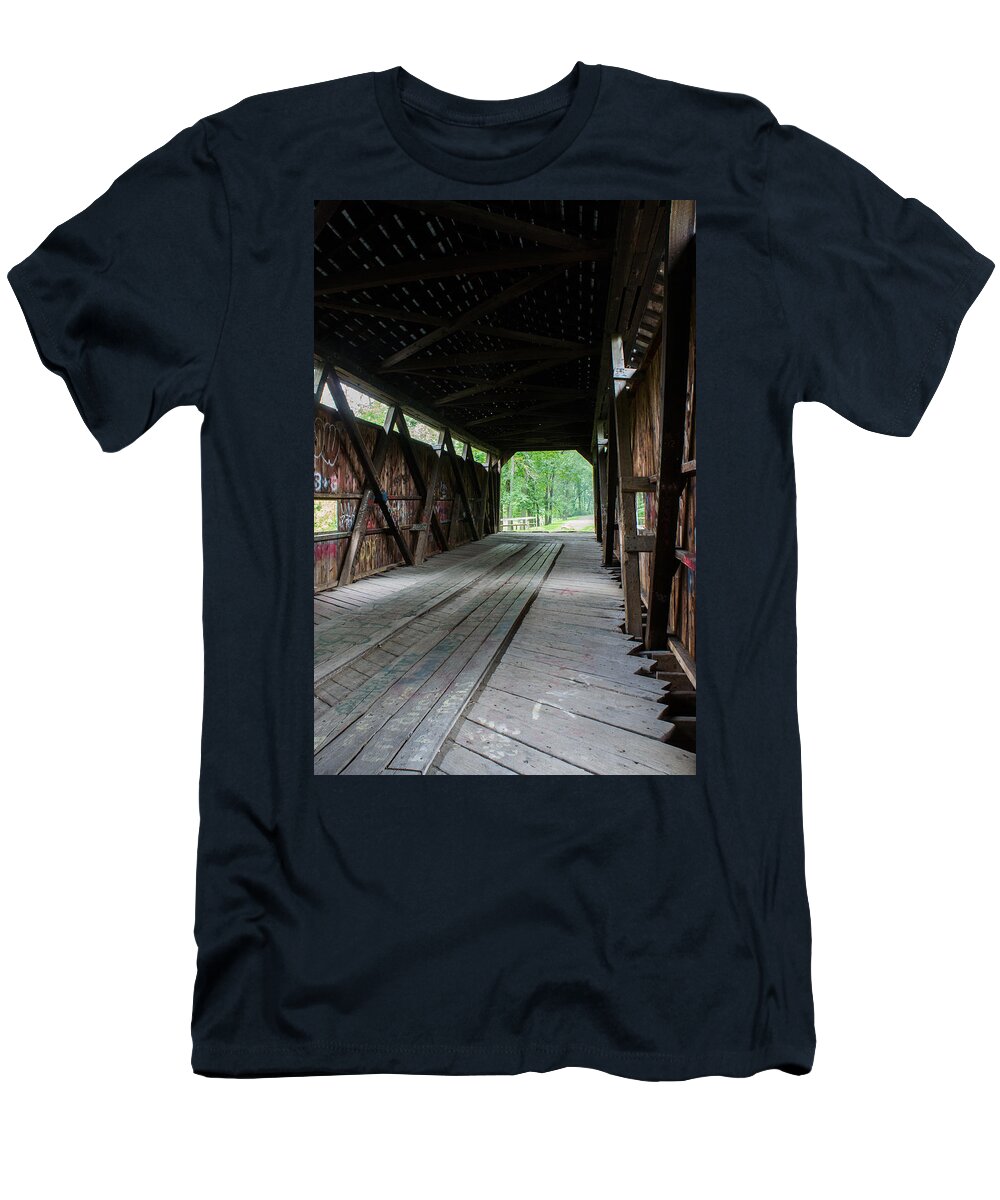 Covered T-Shirt featuring the photograph Kidd's Mill Covered Bridge by Weir Here And There