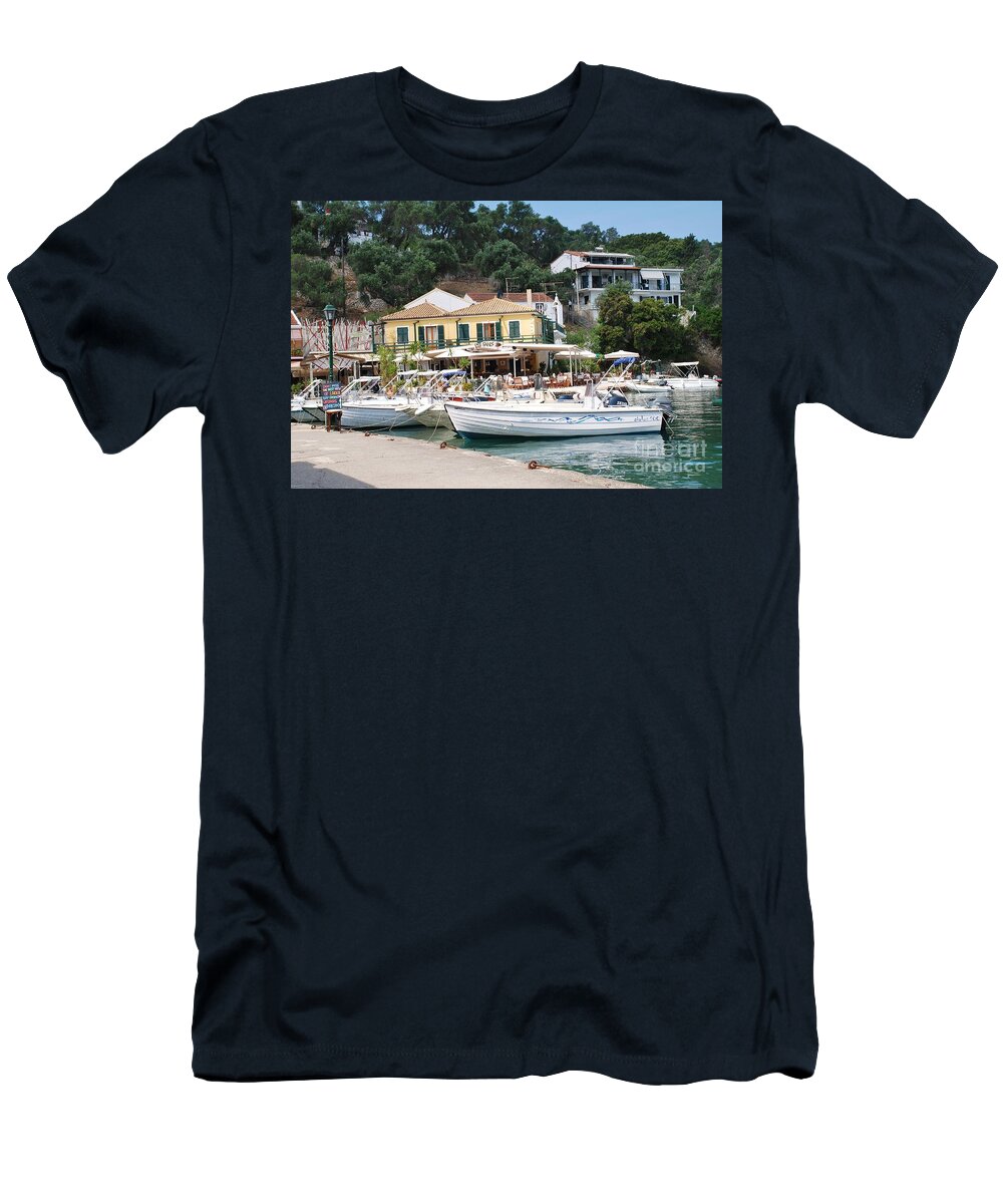 Paxos T-Shirt featuring the photograph Lakka harbour on Paxos by David Fowler
