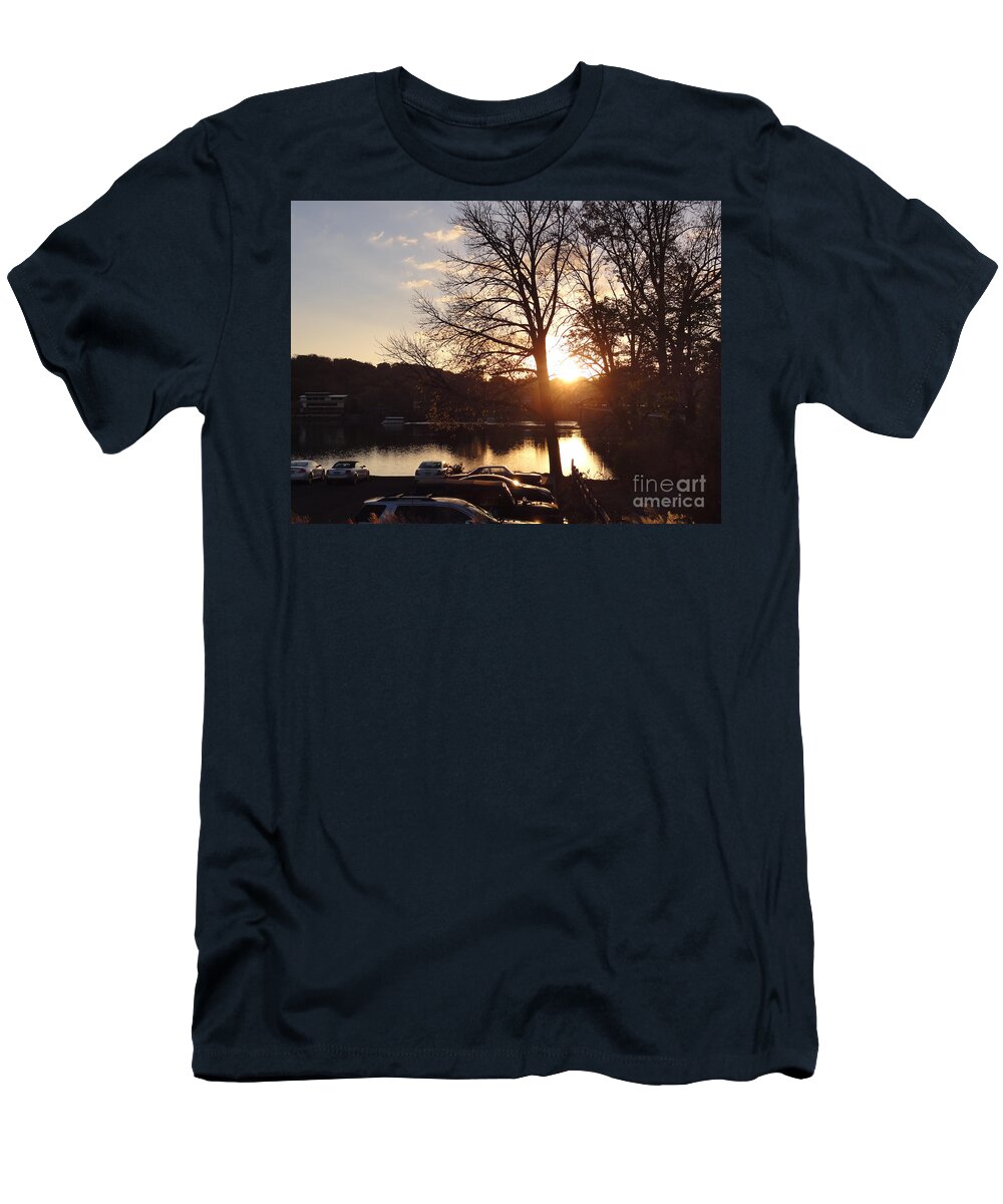 Bridge T-Shirt featuring the photograph Late Fall at the Station by Christopher Plummer