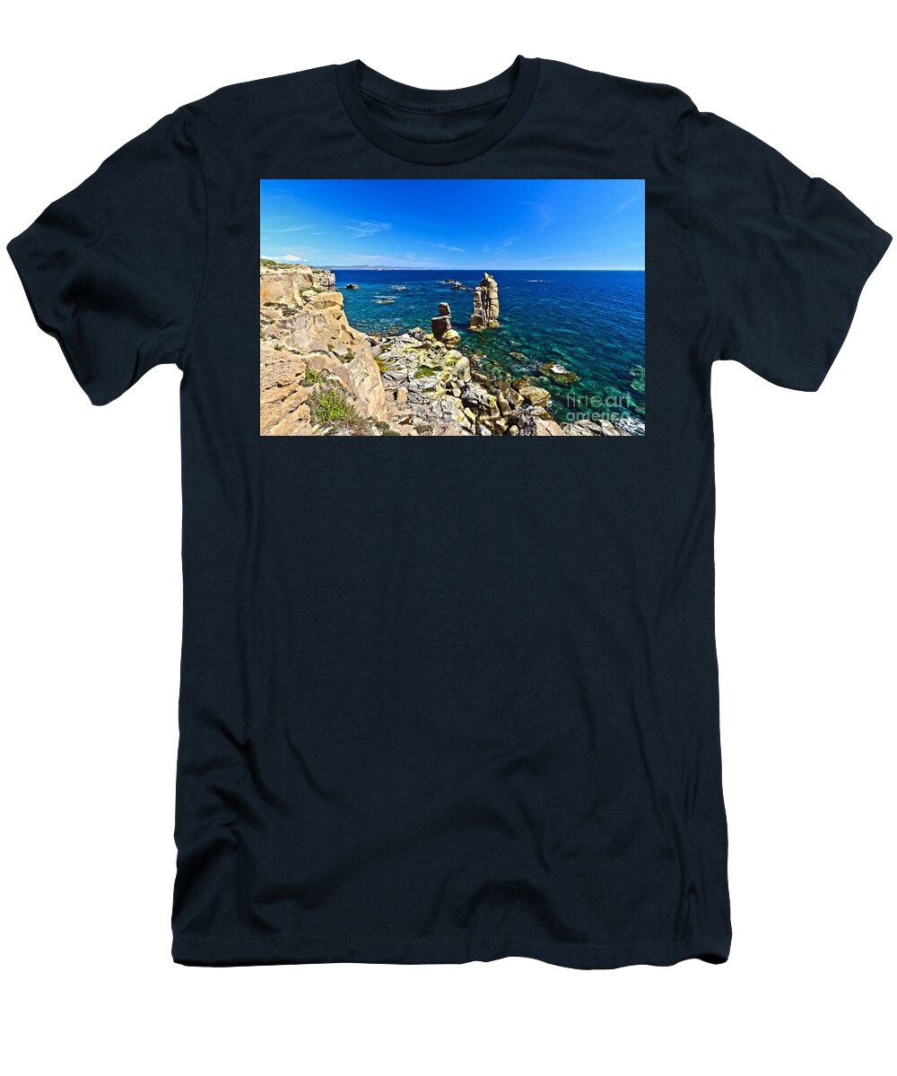 Colonne T-Shirt featuring the photograph Le Colonne - Carloforte by Antonio Scarpi
