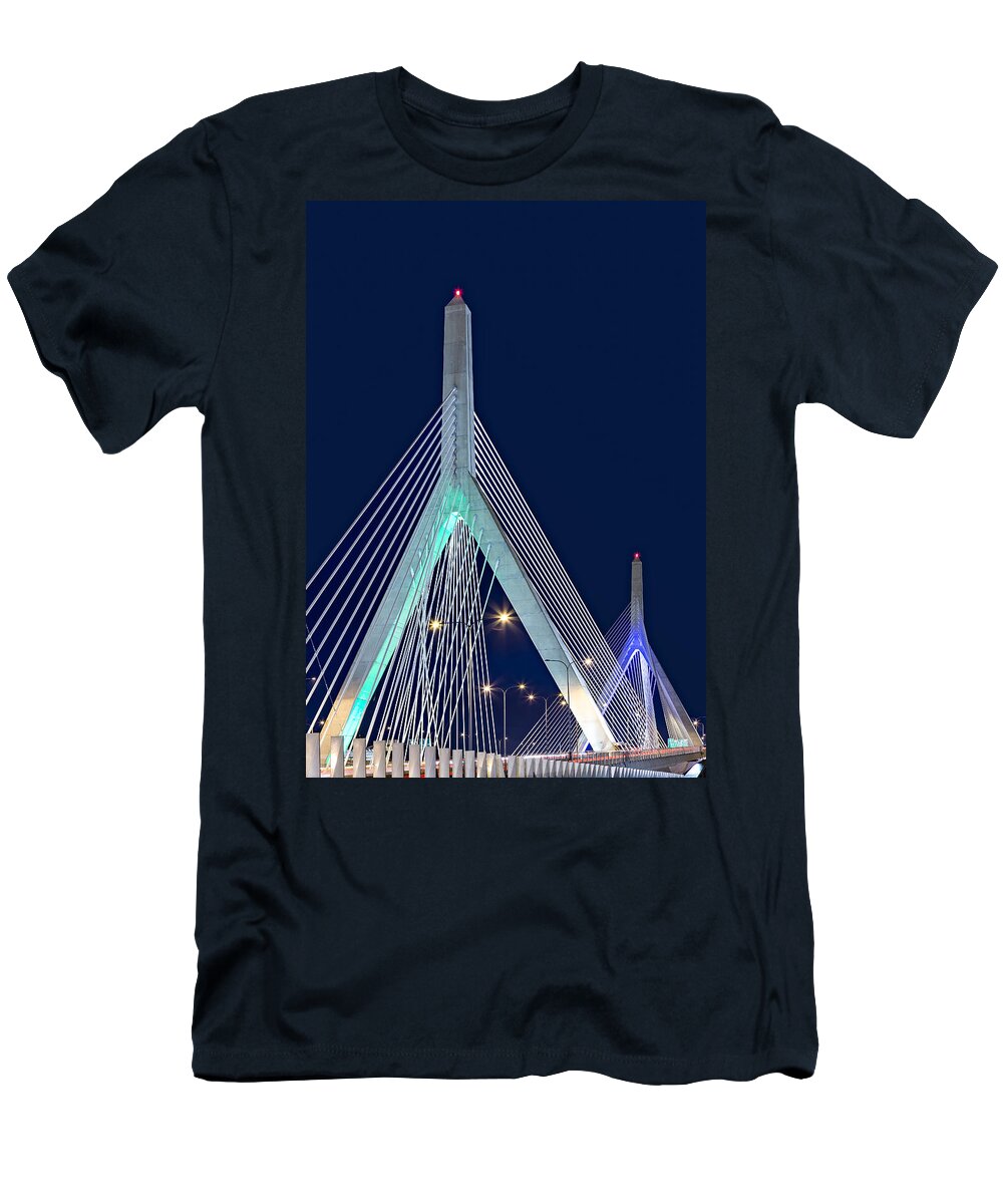 Zakim T-Shirt featuring the photograph Leonard P. Zakim Bunker Hill Memorial Bridge II by Susan Candelario