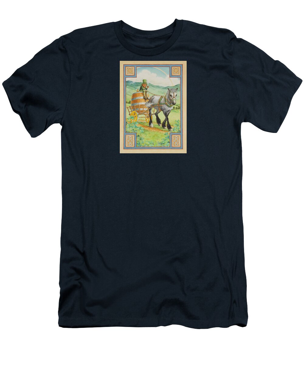 Leprechaun T-Shirt featuring the painting Leprechaun by Lynn Bywaters
