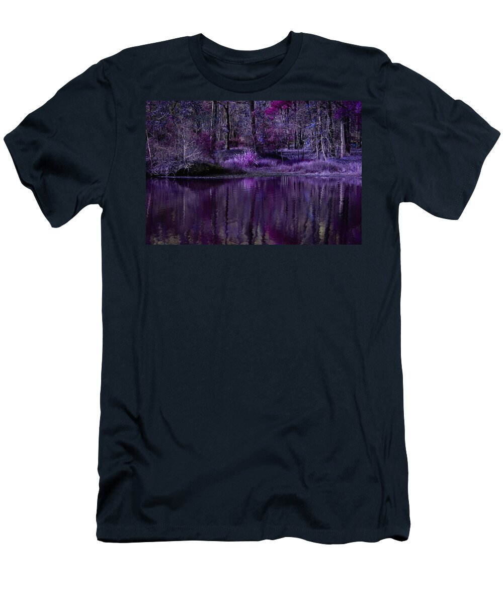 Art T-Shirt featuring the digital art Living in a Purple Dream by Linda Unger