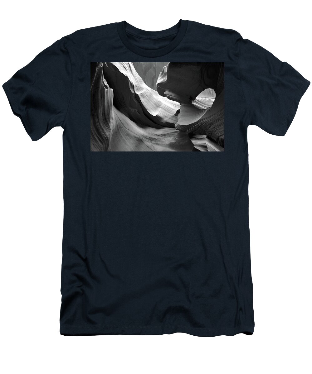 Monochromatic T-Shirt featuring the photograph Lower Antelope Canyon by Ed Riche