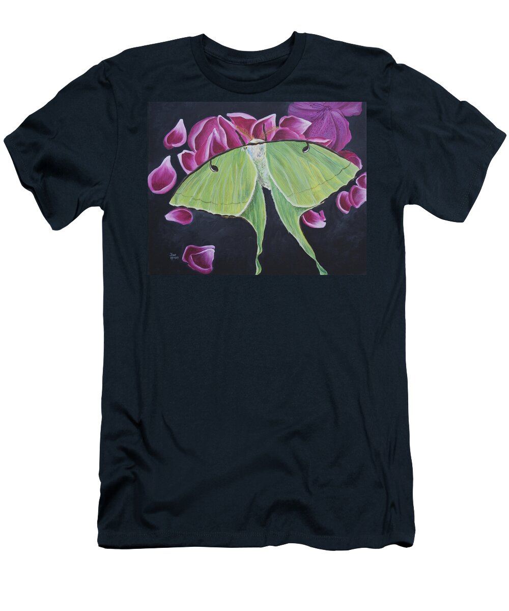 Luna Moth T-Shirt featuring the painting Luna Moth by Jaime Haney
