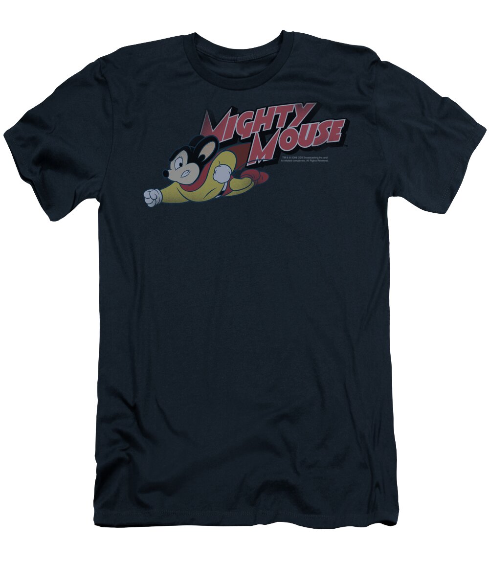 Mighty Mouse T-Shirt featuring the digital art Mighty Mouse - Mighty Retro by Brand A