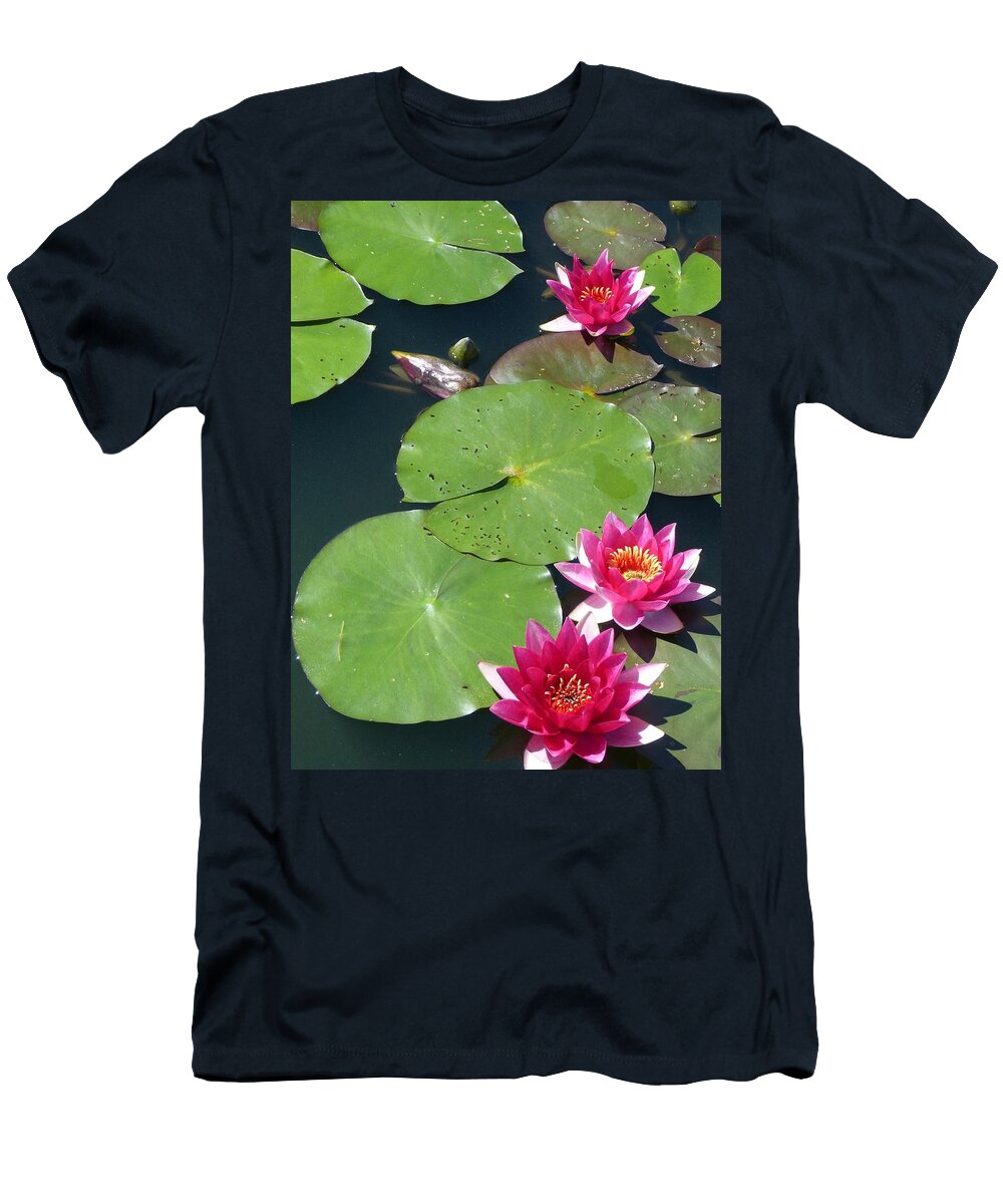 Flower T-Shirt featuring the photograph Monet's Waterlilies III by Marguerita Tan