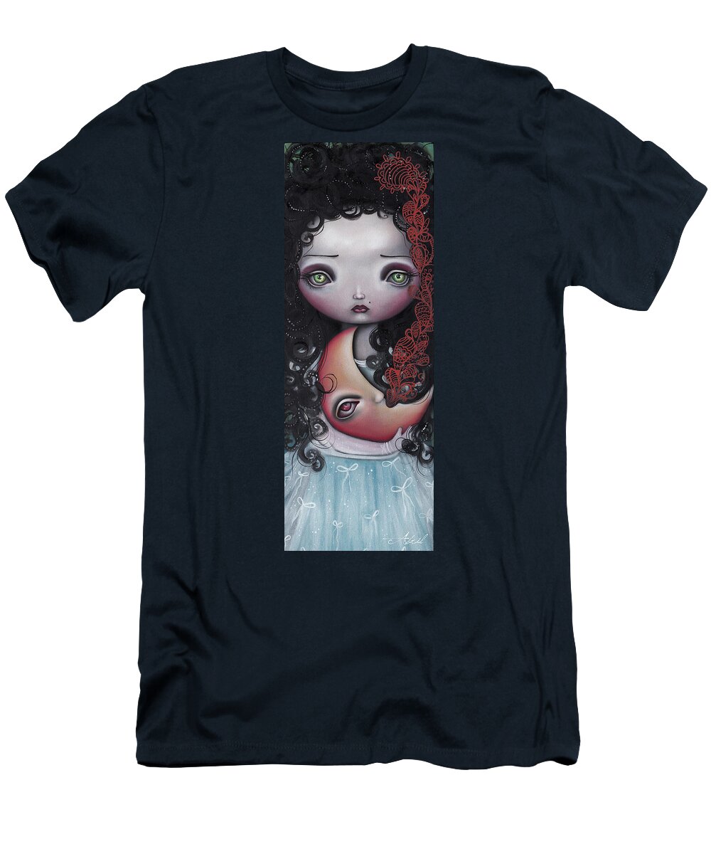 Fantasy T-Shirt featuring the painting Moon Keeper by Abril Andrade