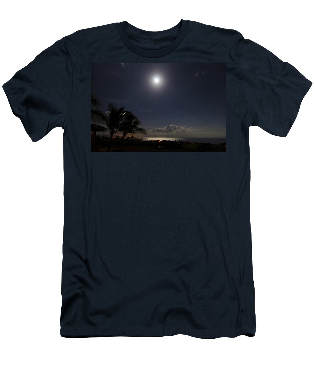 Moon T-Shirt featuring the photograph Moonlit Bay by Daniel Murphy