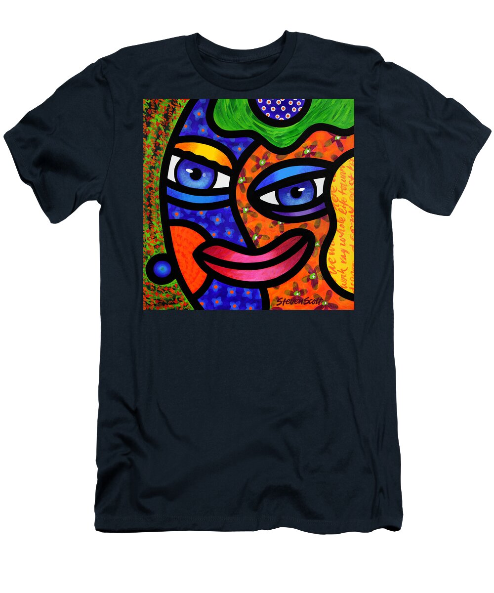 Abstract T-Shirt featuring the painting Moonrise by Steven Scott