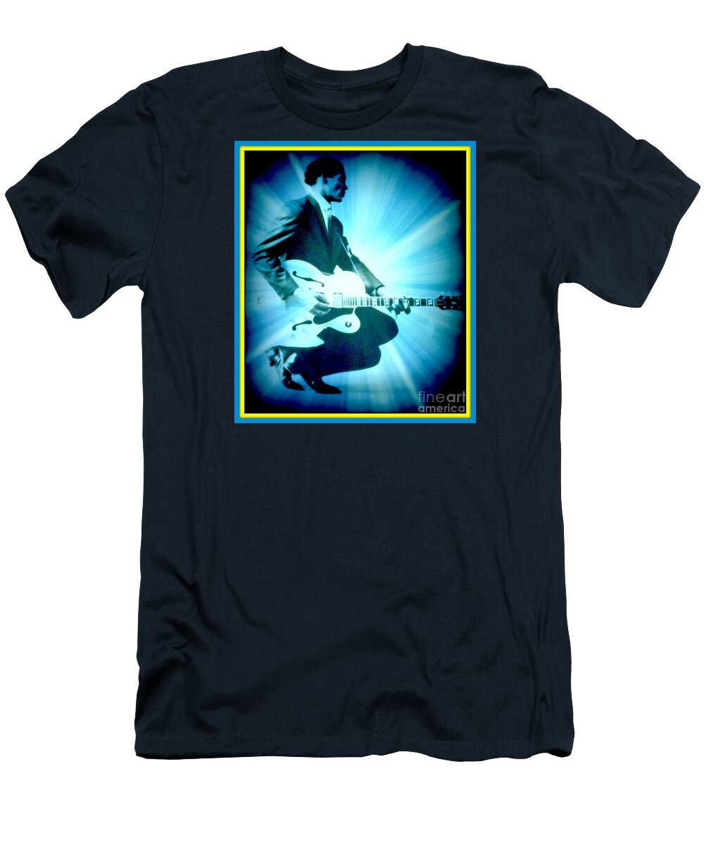  T-Shirt featuring the photograph Mr Chuck Berry Blueberry Hill Style Edited 2 by Kelly Awad