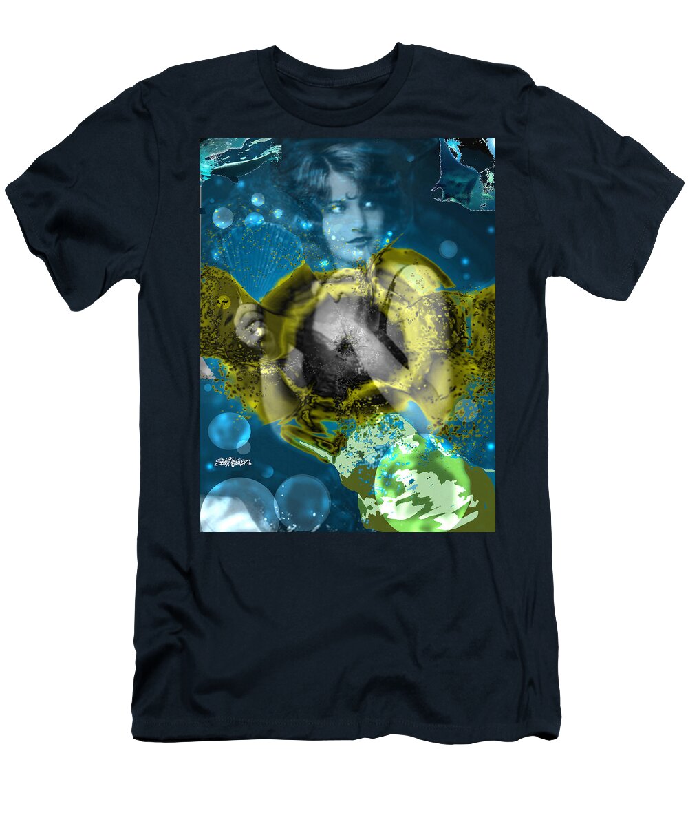 Neptune's Daughter T-Shirt featuring the digital art Neptune's Daughter by Seth Weaver
