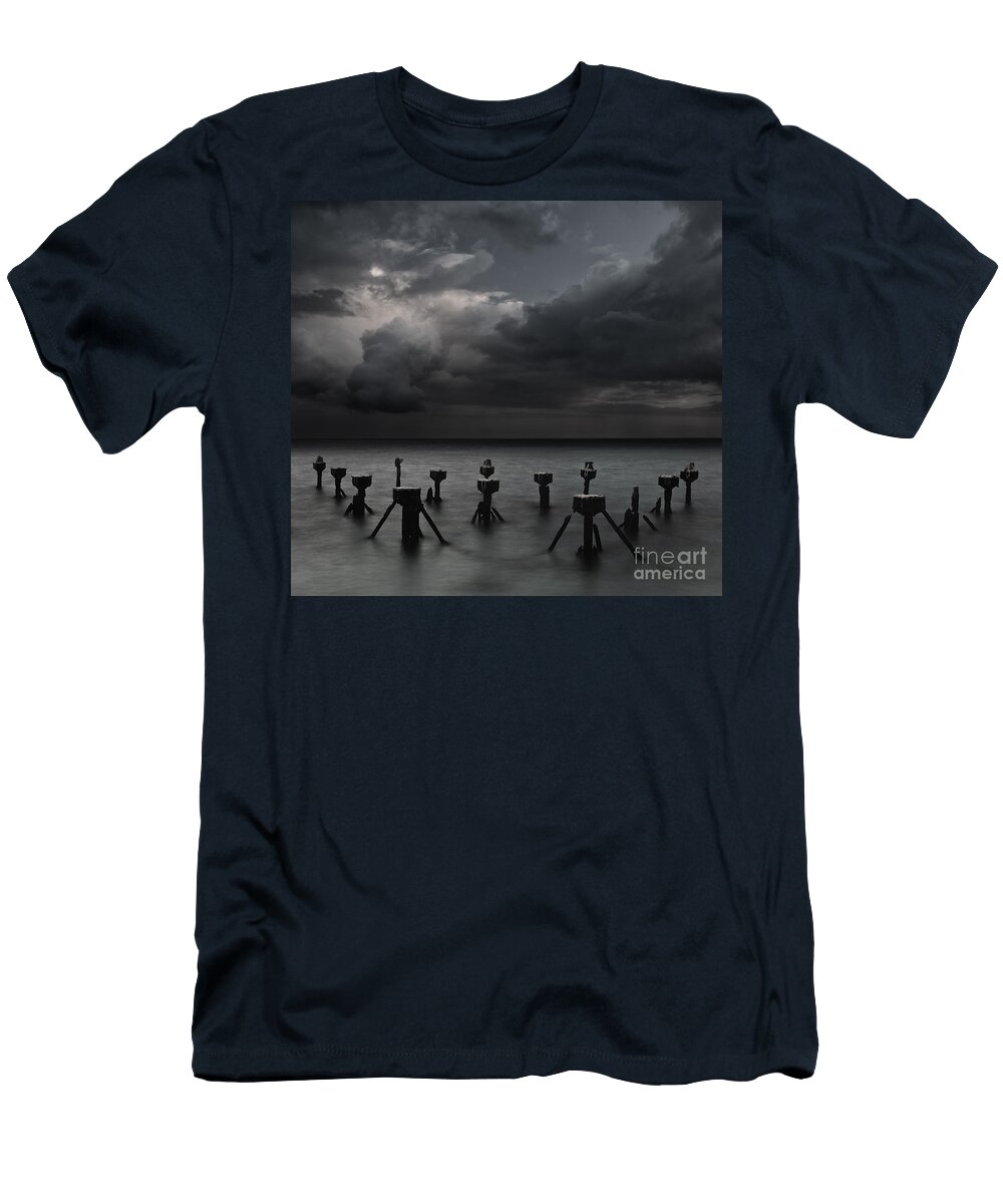 Tranquil Scene T-Shirt featuring the photograph Night Storm over The Florida Keys by Keith Kapple