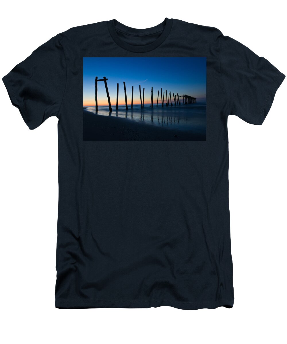 New Jersey T-Shirt featuring the photograph Old Broken 59th Street Pier by Louis Dallara