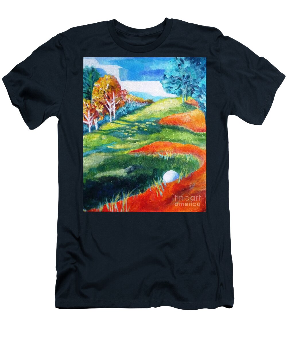 Golf T-Shirt featuring the painting Oops - Bad Lie by Betty M M Wong