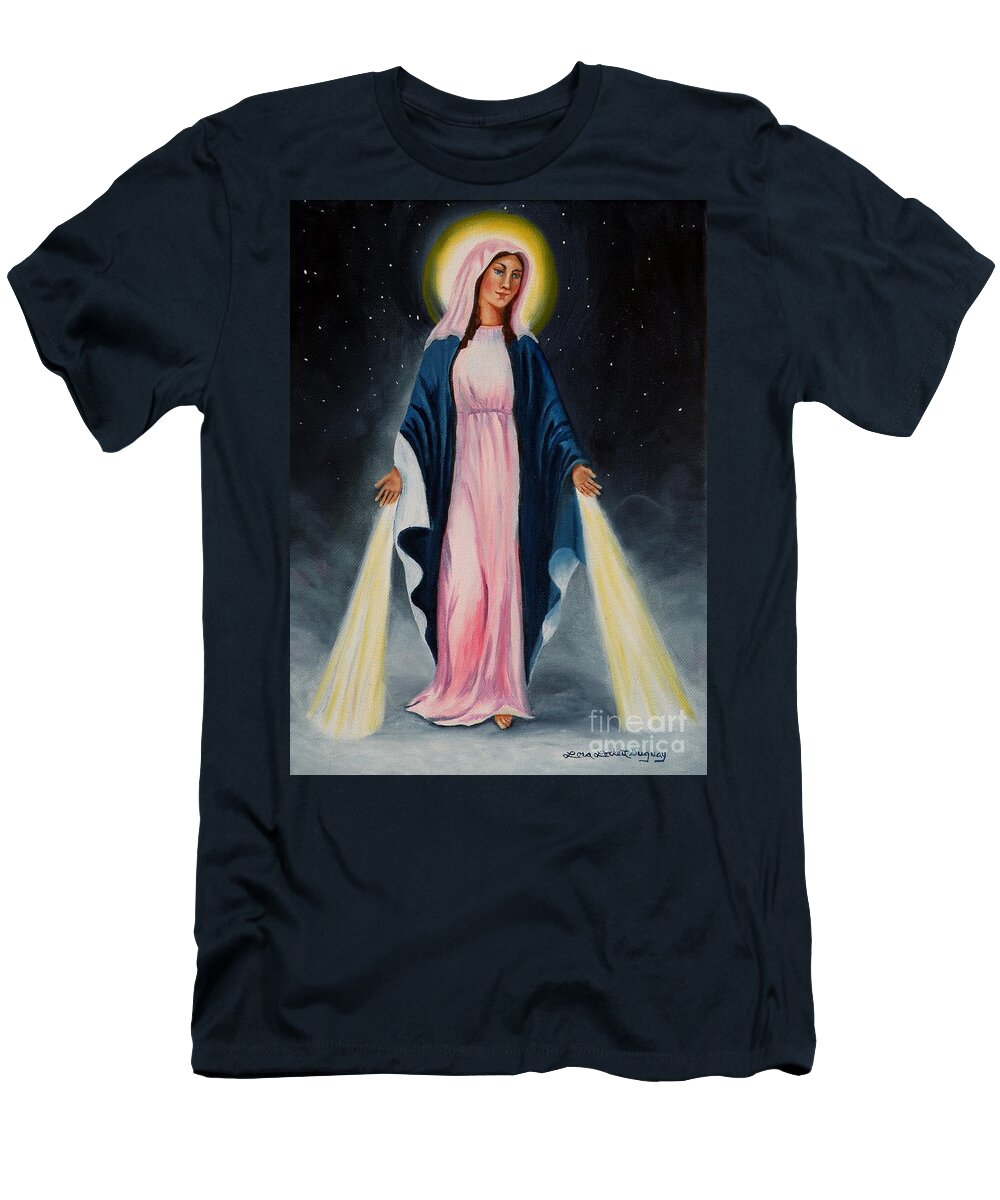 Our Lady Of Grace T-Shirt featuring the painting Our Lady of Grace II by Lora Duguay