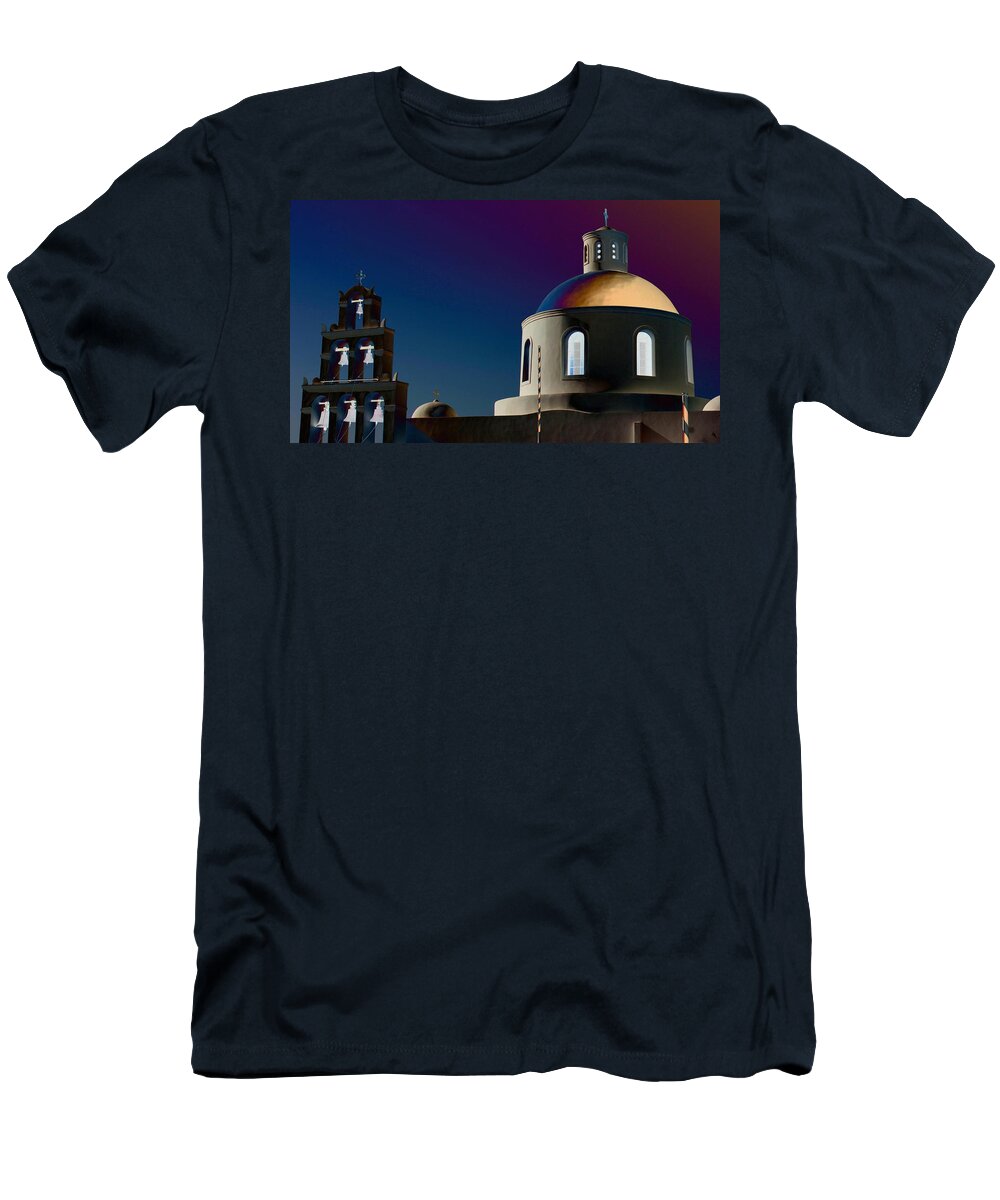 Mark J Dunn T-Shirt featuring the photograph The Church of Panagia of Platsani by Mark J Dunn