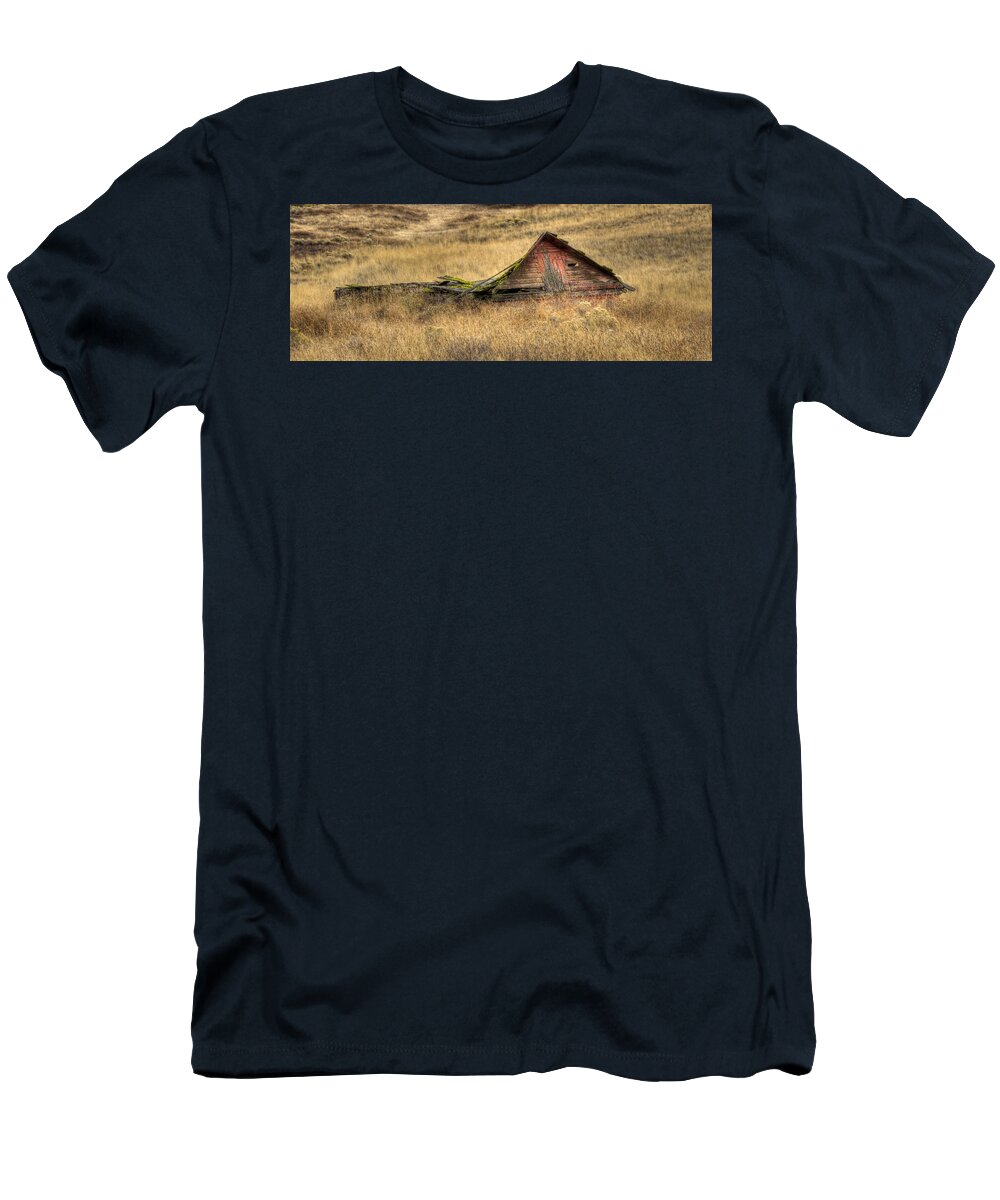 Derelict Building T-Shirt featuring the photograph Pancake Barn by Jean Noren