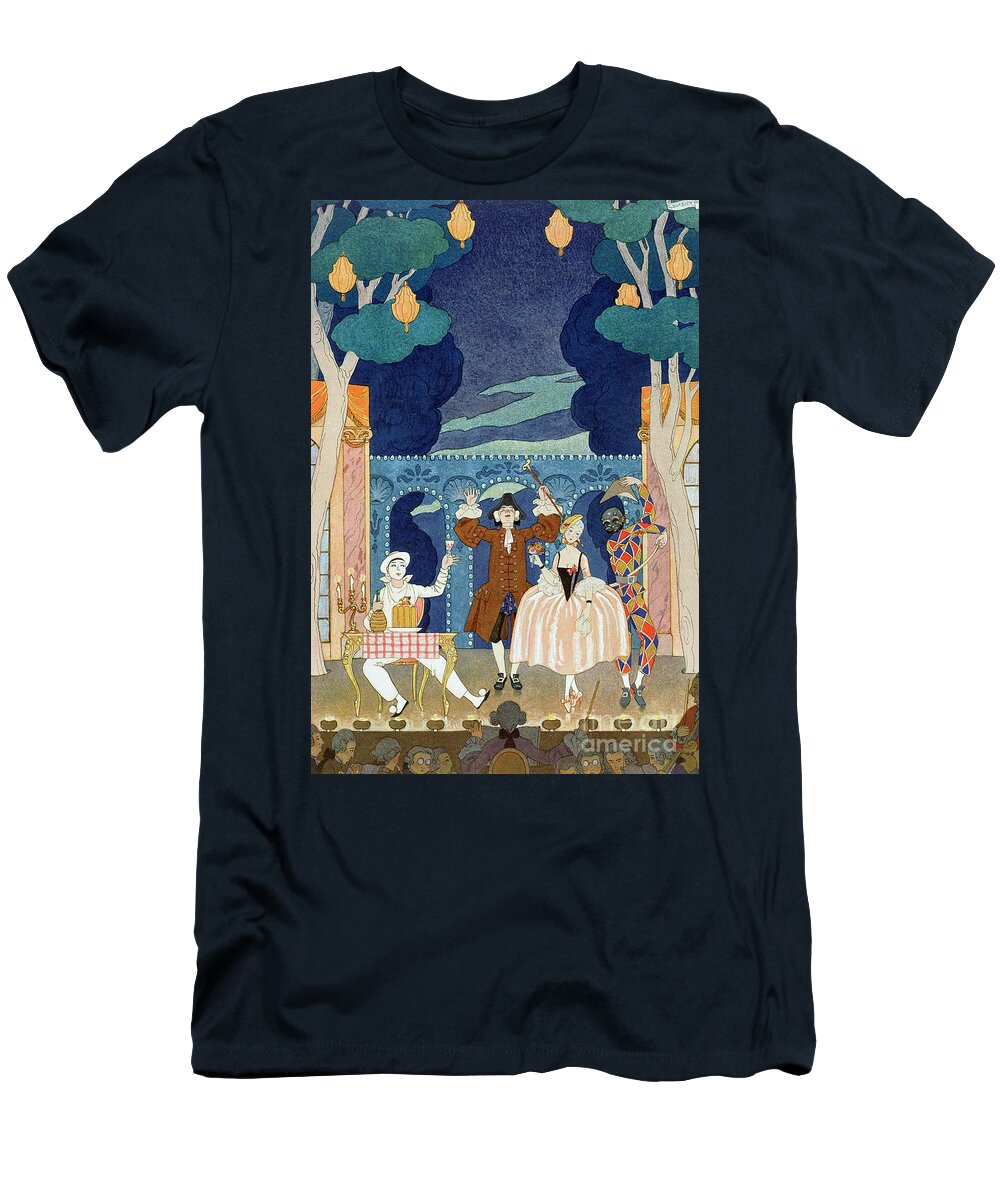 Orchestra T-Shirt featuring the painting Pantomime Stage by Georges Barbier