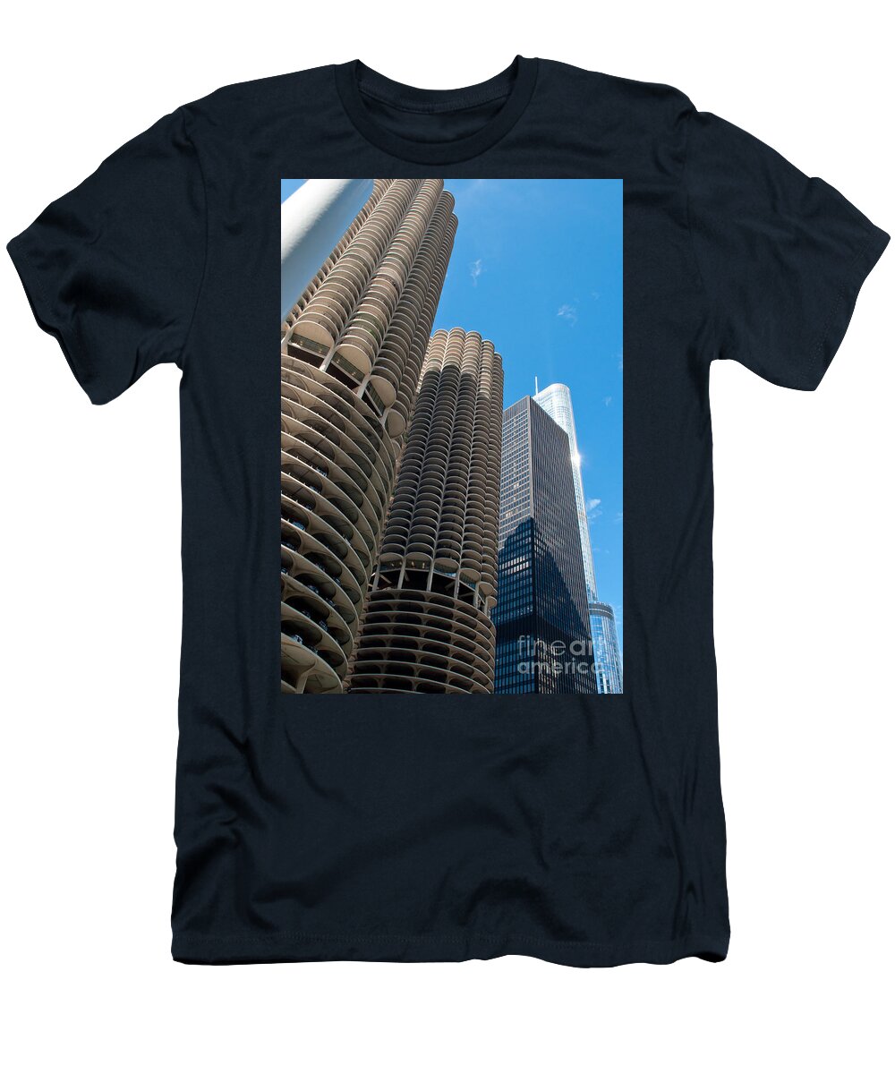 Parking Towers T-Shirt featuring the photograph Parking Towers in Chicago by Dejan Jovanovic