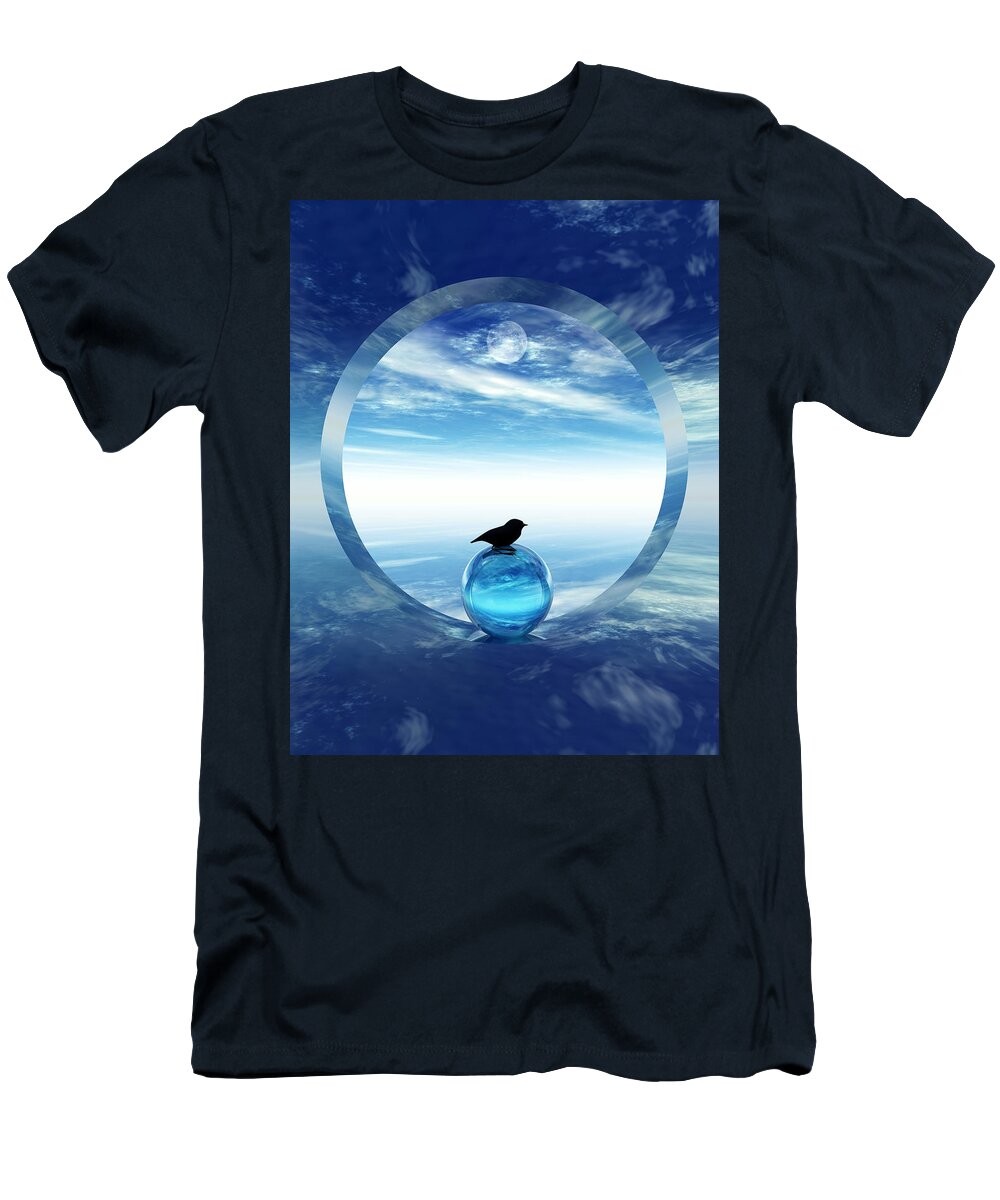 Portal T-Shirt featuring the digital art Portal to Peace by Richard Rizzo