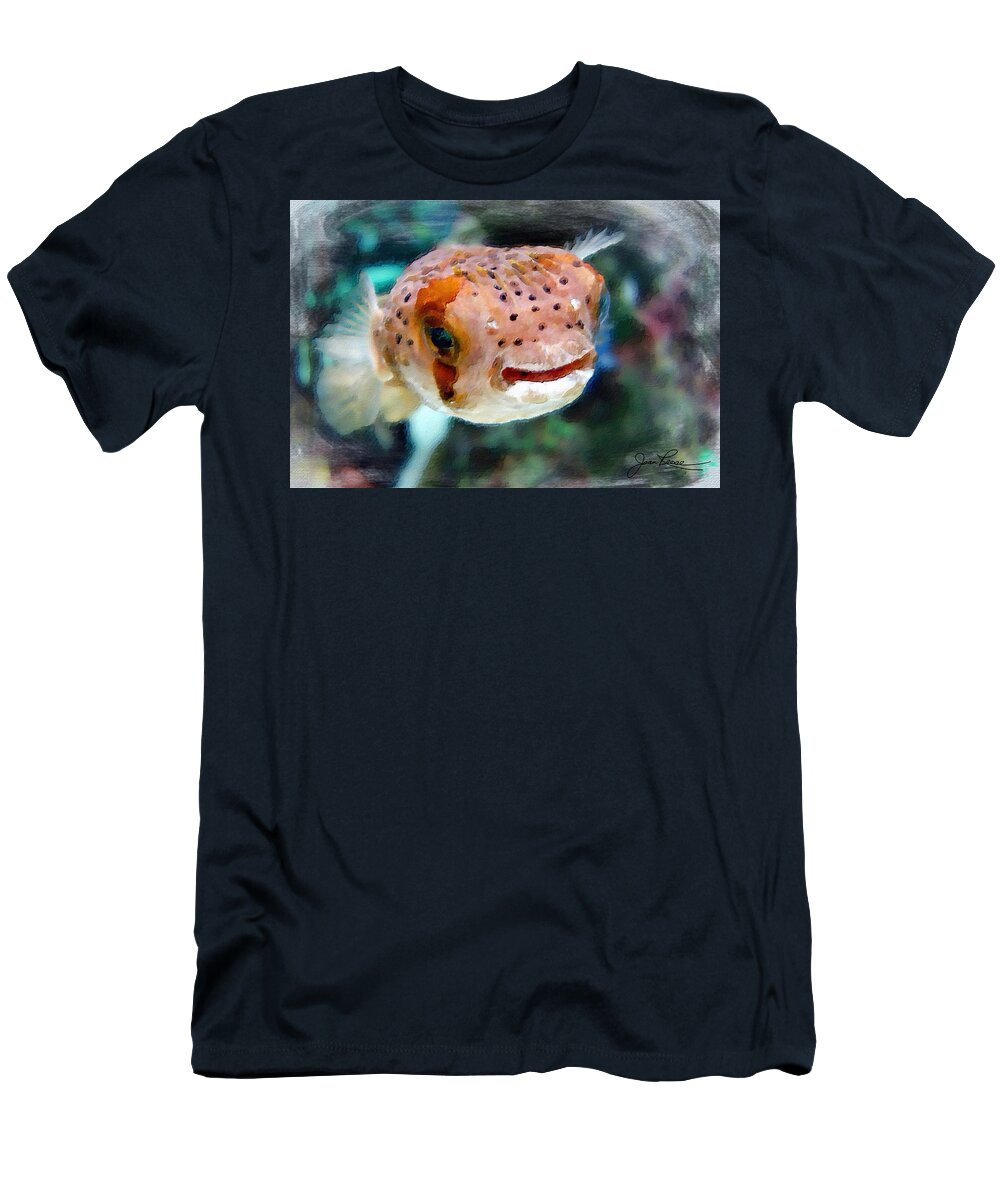 Painting T-Shirt featuring the painting Puffer Fish by Joan Reese