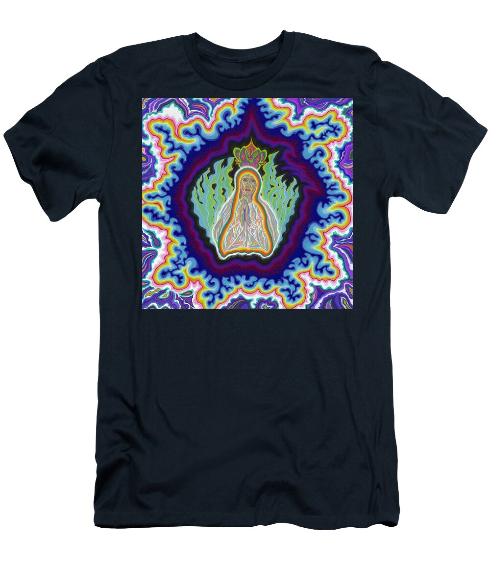 Virgin Mary T-Shirt featuring the painting Empress of Heaven by Robert SORENSEN