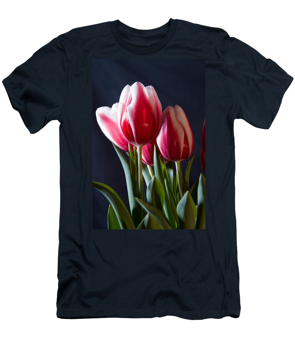 Flowers & Plants T-Shirt featuring the photograph Red and white tulips by Jeff Folger