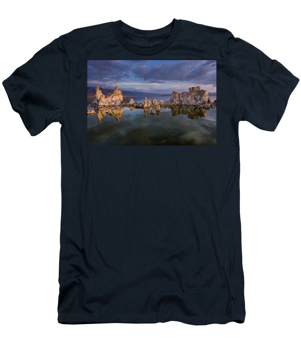 Tufa T-Shirt featuring the photograph Reflections on Mono Lake 1 by Greg Nyquist