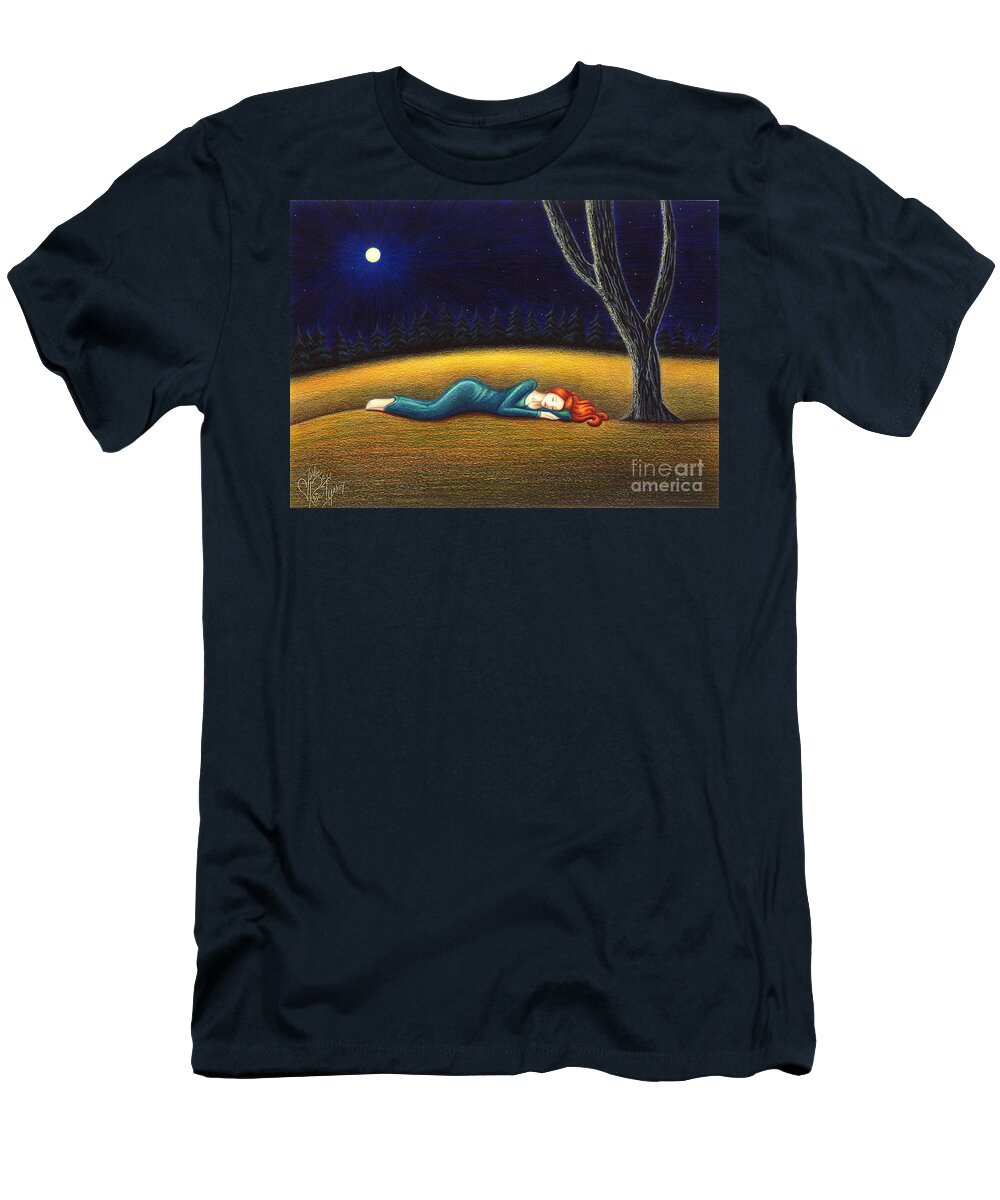 Woman T-Shirt featuring the drawing Rest for a Weary Heart by Danielle R T Haney