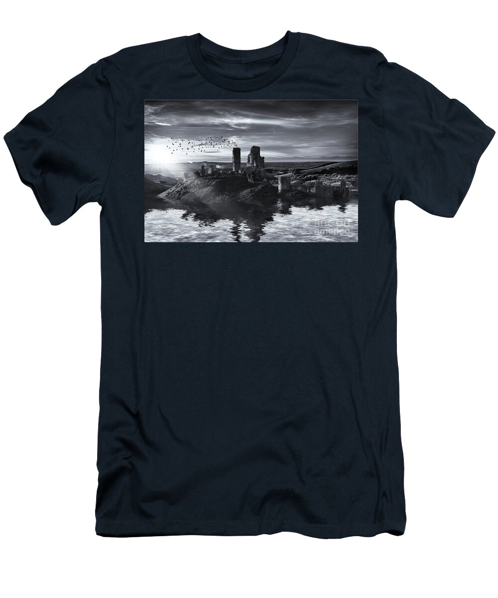 Landscape T-Shirt featuring the photograph Ruins on the water landscape by Simon Bratt
