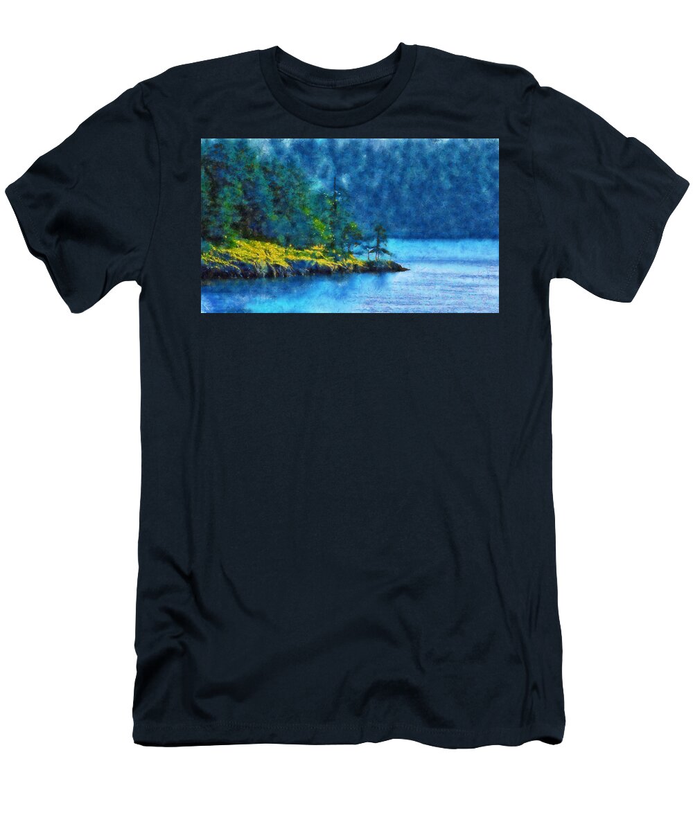 San Juan Island T-Shirt featuring the digital art San Juan Island Bay by Kaylee Mason