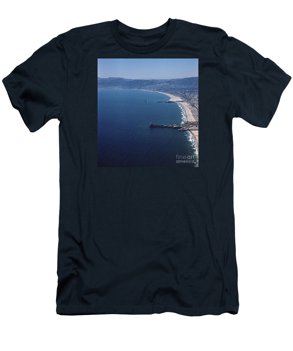 Santa Monica Bay T-Shirt featuring the photograph 1960 Santa Monica Bay from the air by Robert Birkenes