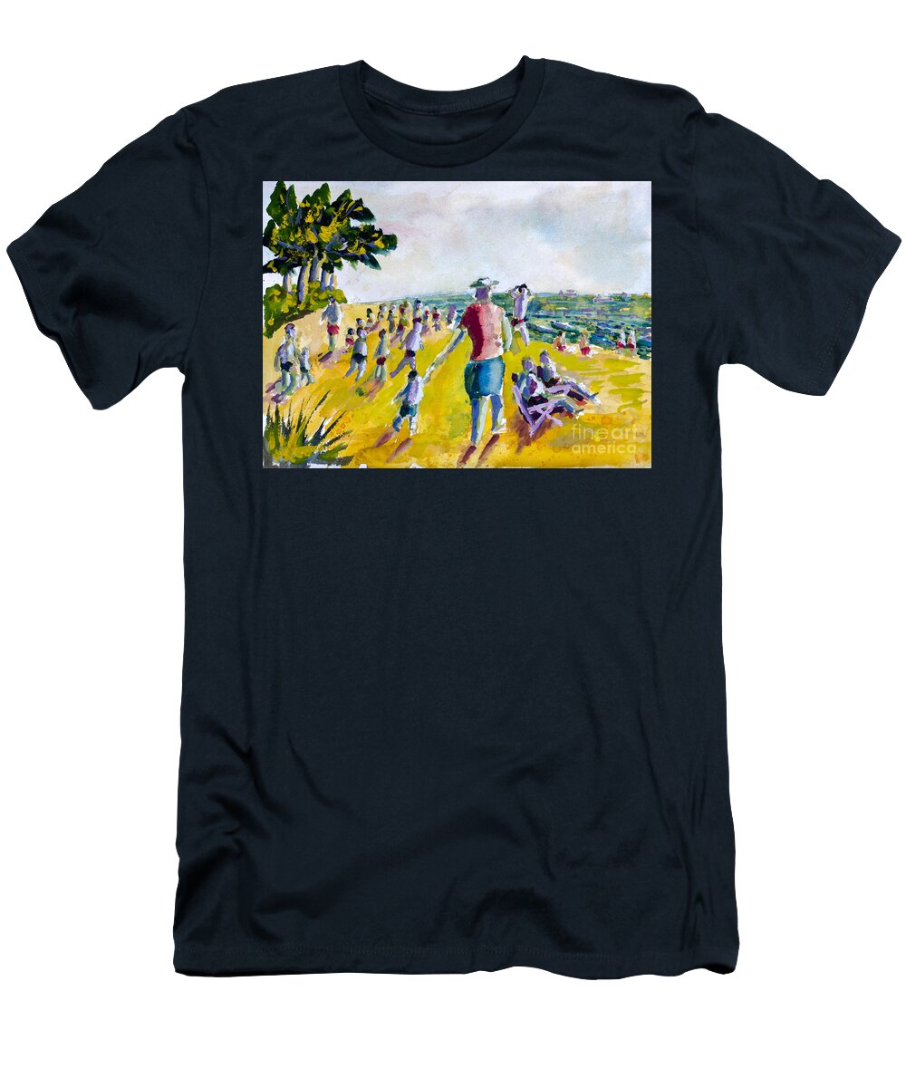 Nature T-Shirt featuring the painting School's Out on the Beach by Walt Brodis
