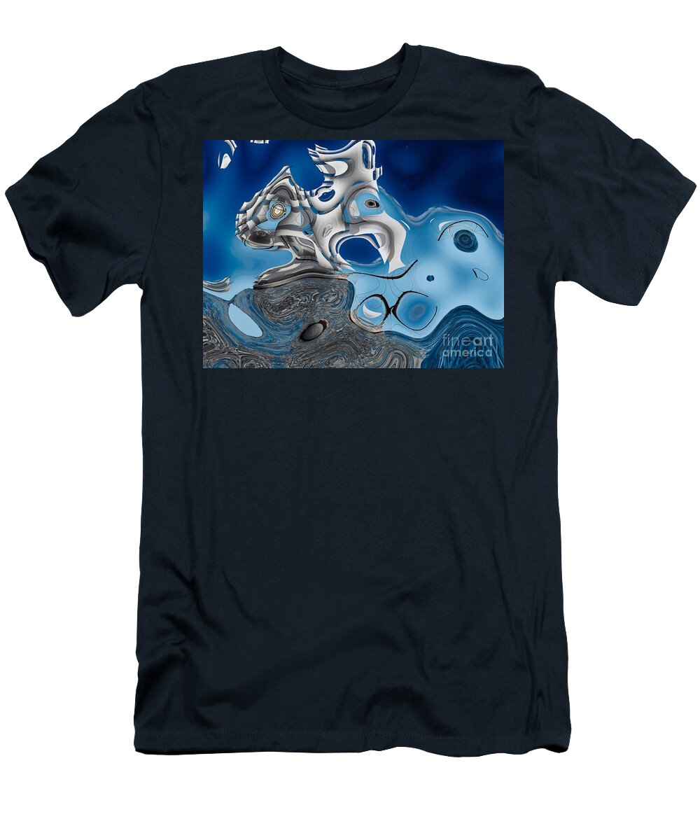 Blue T-Shirt featuring the digital art Sea Trip 01 by Aimelle Ml