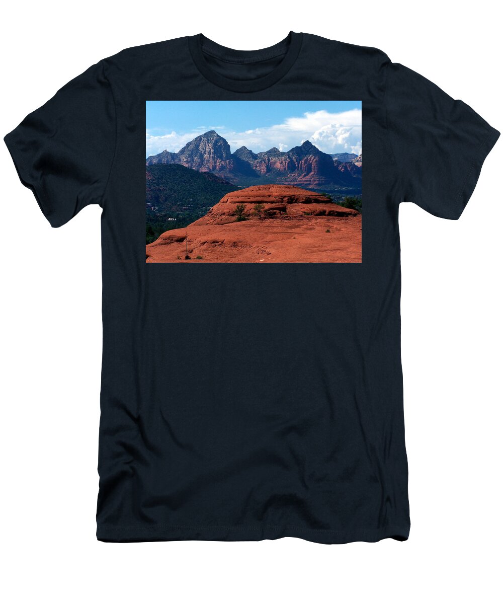 Red T-Shirt featuring the photograph Sedona-13 by Dean Ferreira