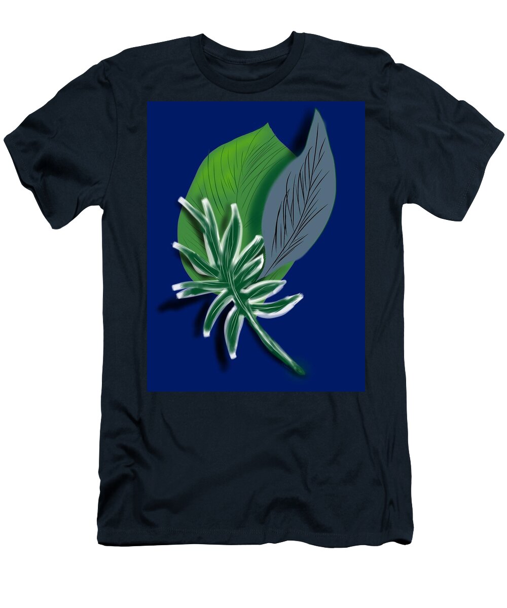 Botanical T-Shirt featuring the digital art Silver Leaf and Fern II by Christine Fournier