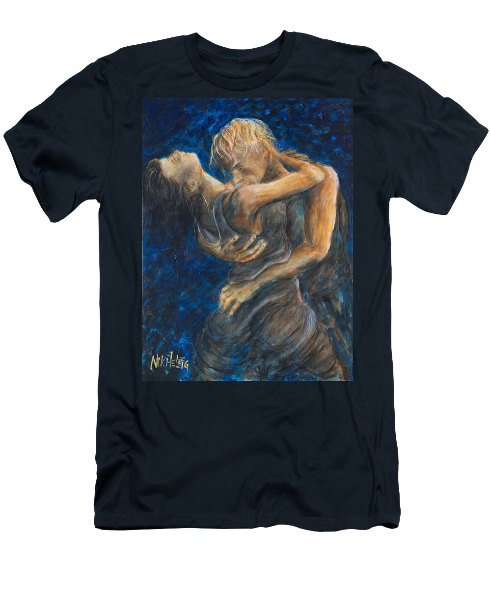 Slow Dancing T-Shirt featuring the painting Slow Dancing III by Nik Helbig