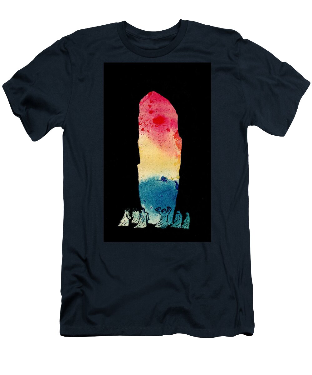 Stonehenge Druid Celtic Beltane T-Shirt featuring the painting Solstice by Guy Pettingell